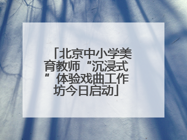 北京中小学美育教师“沉浸式”体验戏曲工作坊今日启动