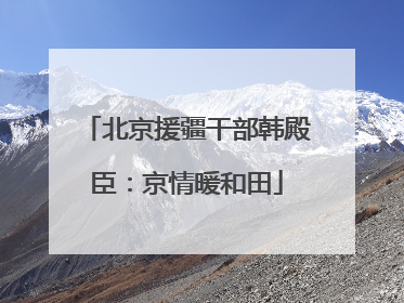 北京援疆干部韩殿臣：京情暖和田