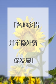 各地多措并举稳外贸促发展