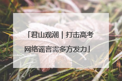 君山观潮｜打击高考网络谣言需多方发力