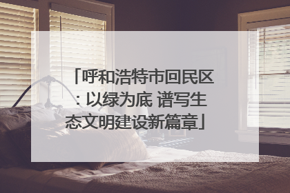 呼和浩特市回民区：以绿为底 谱写生态文明建设新篇章