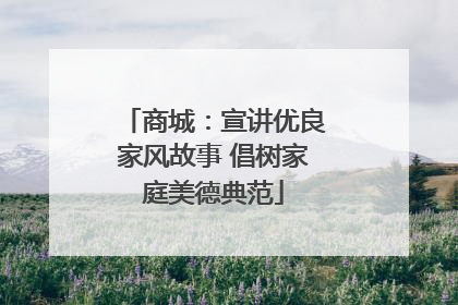 商城：宣讲优良家风故事 倡树家庭美德典范