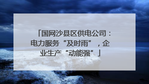 国网沙县区供电公司：电力服务“及时雨”，企业生产“动能强”