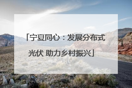 宁夏同心：发展分布式光伏 助力乡村振兴