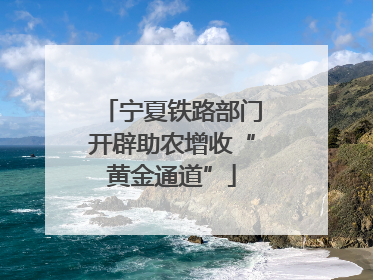 宁夏铁路部门开辟助农增收“黄金通道”