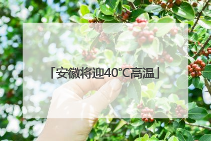 安徽将迎40℃高温