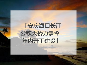 安庆海口长江公铁大桥力争今年内开工建设
