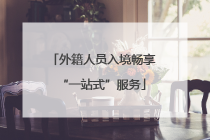 外籍人员入境畅享“一站式”服务