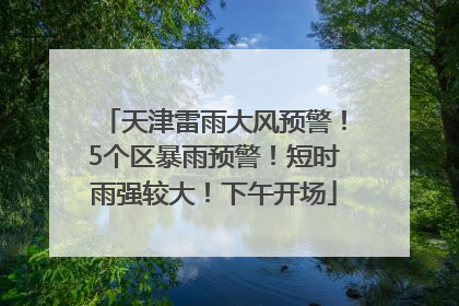 天津雷雨大风预警！5个区暴雨预警！短时雨强较大！下午开场