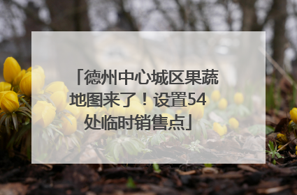 德州中心城区果蔬地图来了！设置54处临时销售点