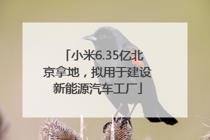 小米6.35亿北京拿地，拟用于建设新能源汽车工厂