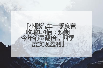 小鹏汽车一季度营收增1.4倍：预期今年销量翻倍，四季度实现盈利