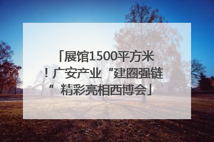 展馆1500平方米！广安产业“建圈强链”精彩亮相西博会