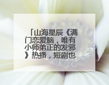 山海星辰《满门恋爱脑，唯有小师弟正的发邪》热播，短剧也有仙侠群像