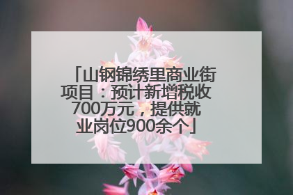 山钢锦绣里商业街项目：预计新增税收700万元，提供就业岗位900余个