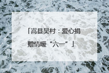 嵩县吴村：爱心捐赠情暖“六一”