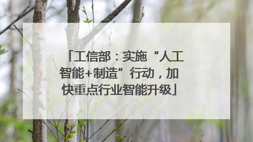 工信部：实施“人工智能+制造”行动，加快重点行业智能升级
