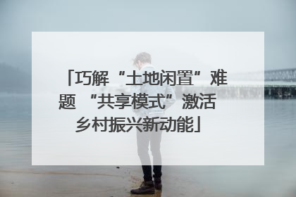 巧解“土地闲置”难题 “共享模式”激活乡村振兴新动能