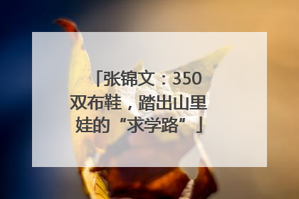 张锦文：350双布鞋，踏出山里娃的“求学路”