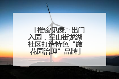 推窗见绿、出门入园，军山街龙湖社区打造特色“微花园治理”品牌