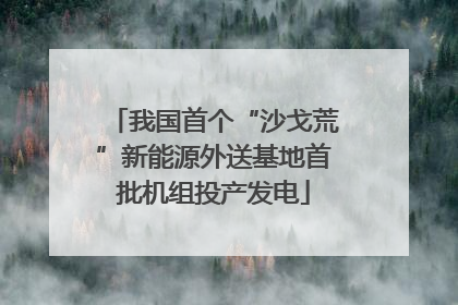 我国首个“沙戈荒”新能源外送基地首批机组投产发电