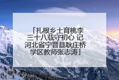 扎根乡土育桃李 三十八载守初心 记河北省宁晋县耿庄桥学区教师张志涛