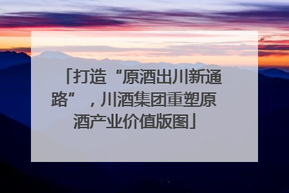 打造“原酒出川新通路”，川酒集团重塑原酒产业价值版图