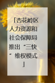 杏花岭区人力资源和社会保障局推出“三快”维权模式