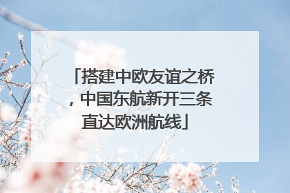 搭建中欧友谊之桥，中国东航新开三条直达欧洲航线