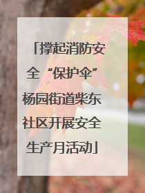 撑起消防安全“保护伞”杨园街道柴东社区开展安全生产月活动