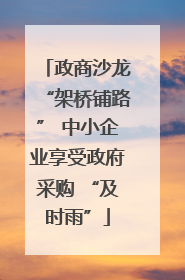 政商沙龙“架桥铺路” 中小企业享受政府采购 “及时雨”