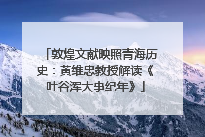 敦煌文献映照青海历史：黄维忠教授解读《吐谷浑大事纪年》