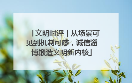 文明时评｜从场景可见到机制可感，诚信淄博锻造文明新内核