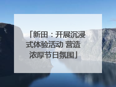 新田：开展沉浸式体验活动 营造浓厚节日氛围