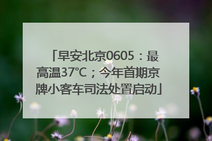 早安北京0605：最高温37℃；今年首期京牌小客车司法处置启动