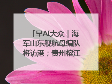 早AI大众｜海军山东舰航母编队将访港；贵州榕江已撤离转移群众超4万人