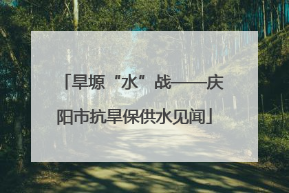 旱塬“水”战——庆阳市抗旱保供水见闻