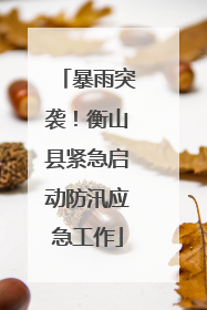 暴雨突袭！衡山县紧急启动防汛应急工作