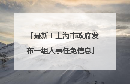 最新！上海市政府发布一组人事任免信息
