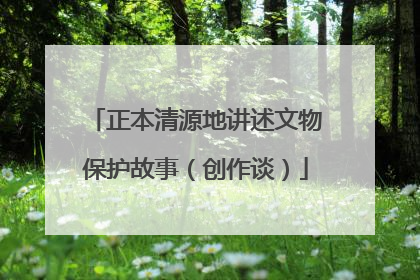 正本清源地讲述文物保护故事（创作谈）