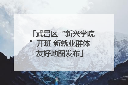 武昌区“新兴学院”开班 新就业群体友好地图发布