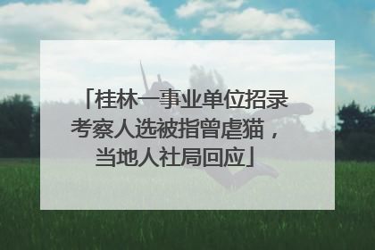 桂林一事业单位招录考察人选被指曾虐猫，当地人社局回应