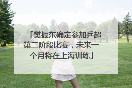 樊振东确定参加乒超第二阶段比赛，未来一个月将在上海训练