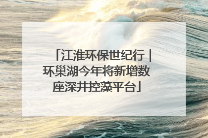 江淮环保世纪行｜环巢湖今年将新增数座深井控藻平台