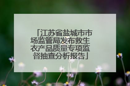 江苏省盐城市市场监管局发布救生衣产品质量专项监督抽查分析报告