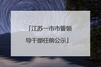 江苏一市市管领导干部任前公示