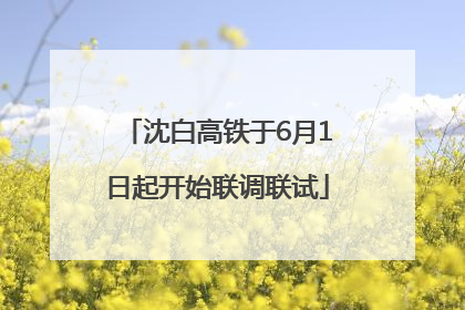 沈白高铁于6月1日起开始联调联试