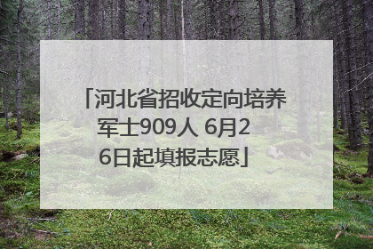 河北省招收定向培养军士909人 6月26日起填报志愿