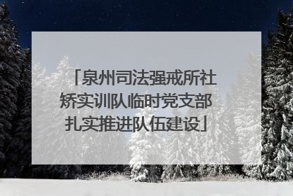 泉州司法强戒所社矫实训队临时党支部扎实推进队伍建设