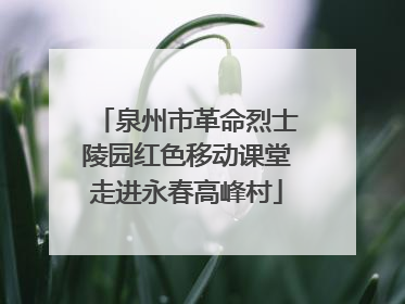 泉州市革命烈士陵园红色移动课堂走进永春高峰村